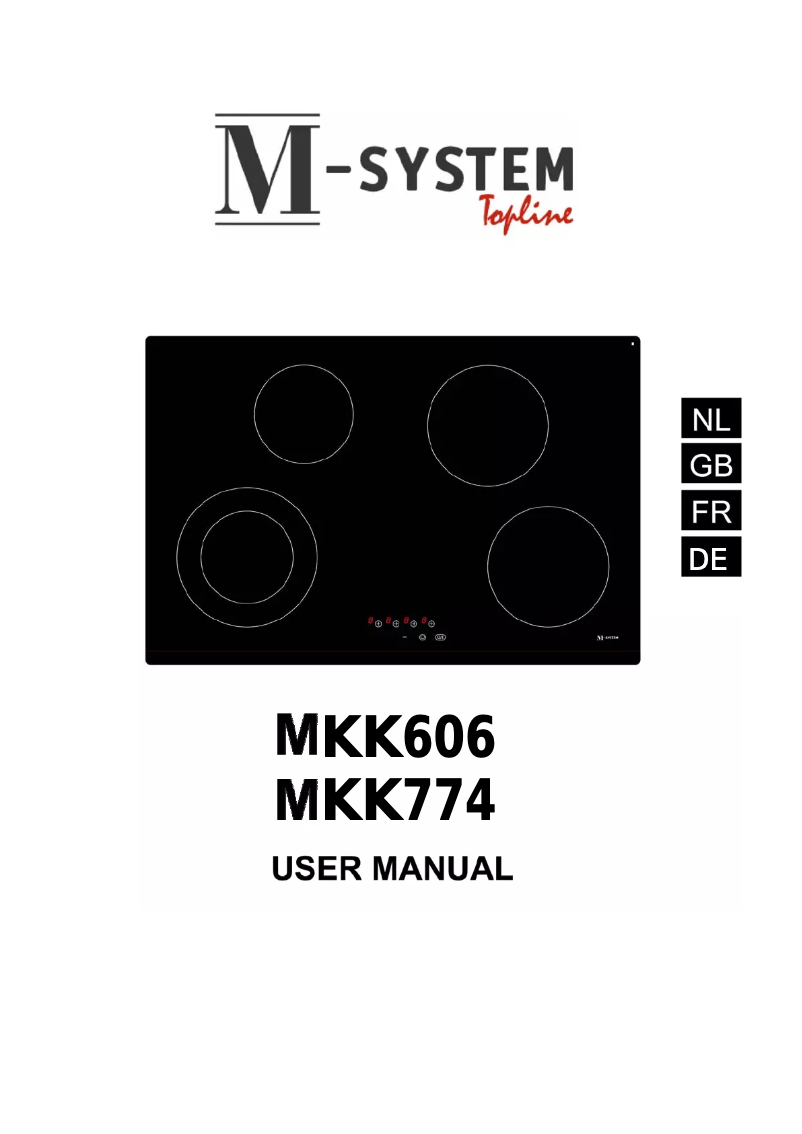 Page 1 of the manual User Manual M-System MKK-774