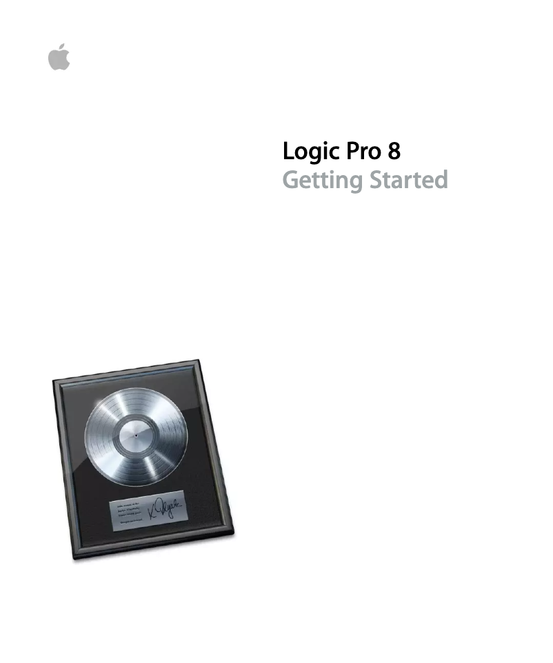 Page 1 of the manual Quick Start Guide Apple Logic Pro 8
