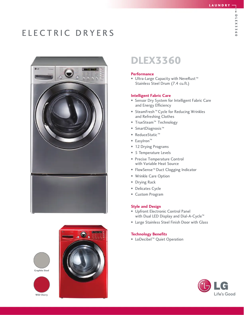 First page image of the manual for DLEX3360R