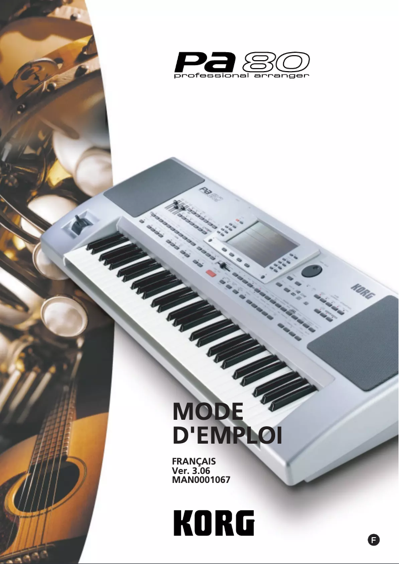 Page 1 of the manual User Manual Korg Pa80