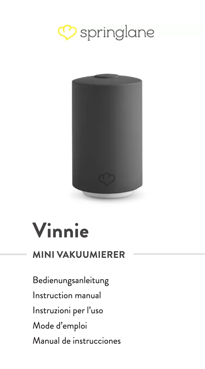 Page 1 of the manual User Manual Springlane Vinnie