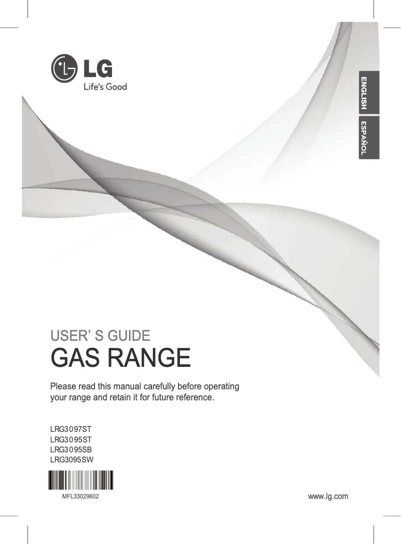 First page image of the manual for LRG3095SB