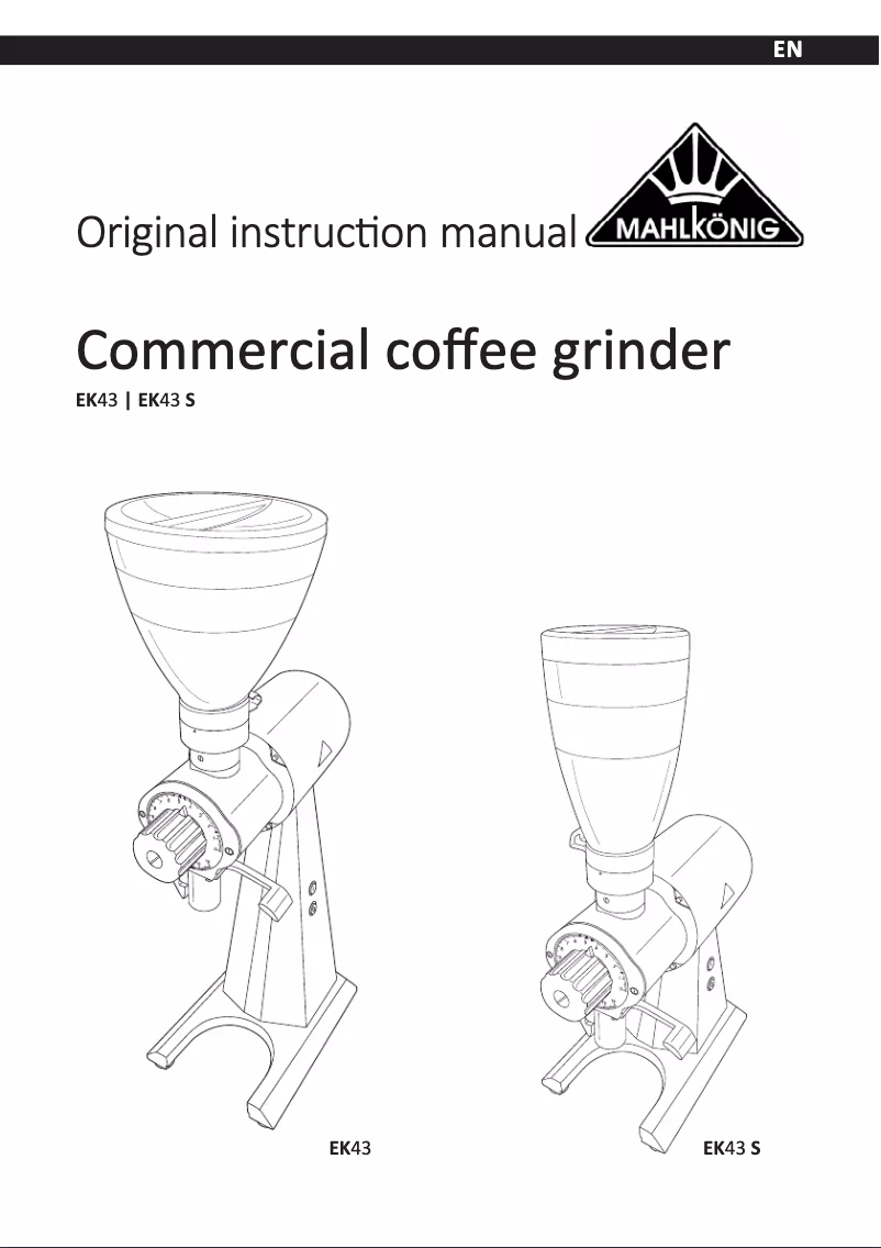 Page 1 of the manual User Manual Mahlkönig EK43