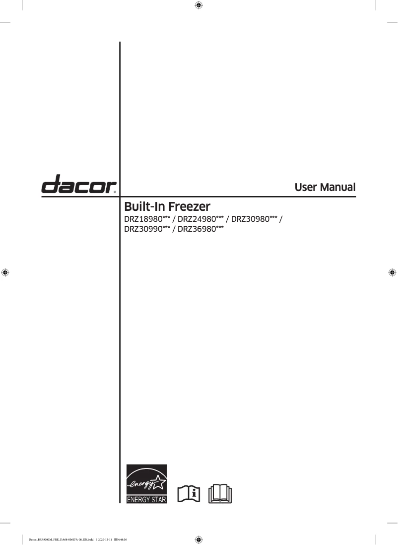 First page image of the manual for Modernist DRZ18980LAP