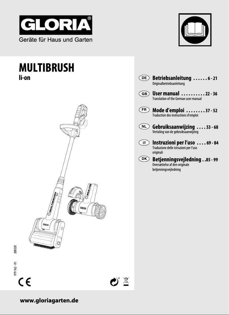 First page image of the manual for MultiBrush li-ion