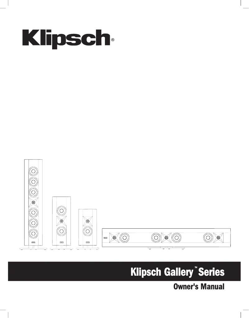 Page 1 of the manual User Manual Klipsch Gallery G-12