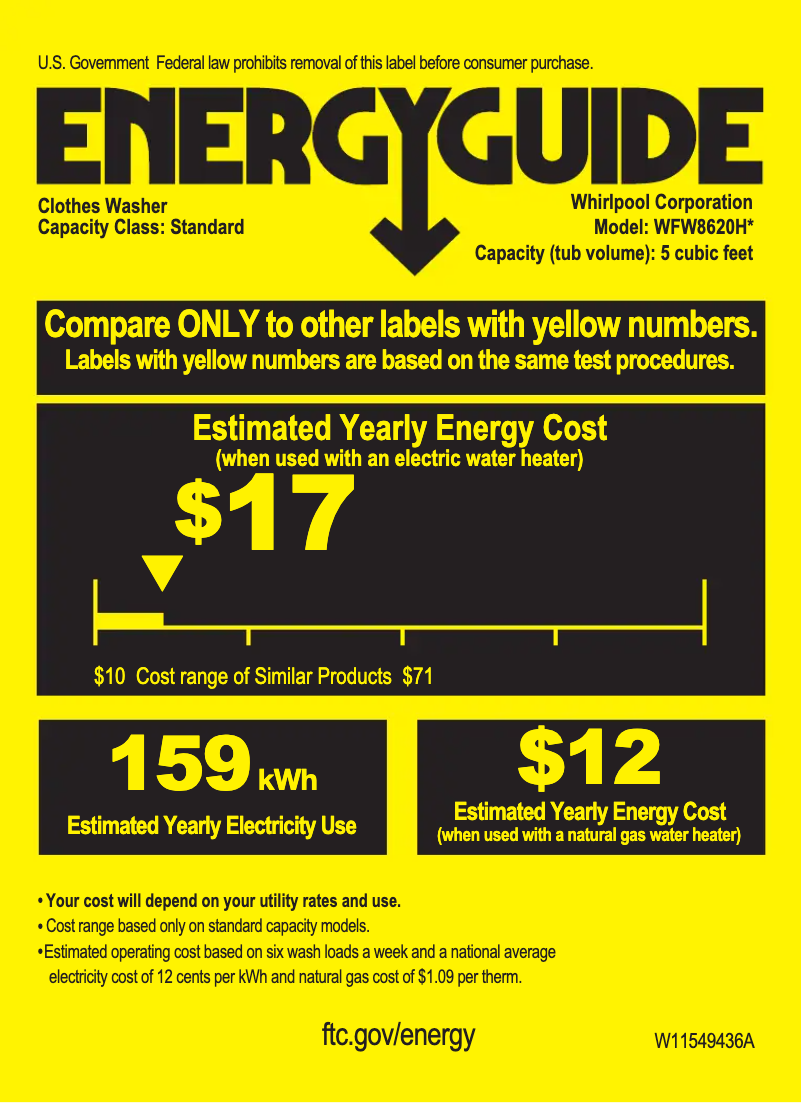 First page image of the manual for WFW8620HC