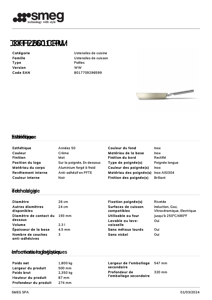 First page image of the manual for CKFF2601CRM