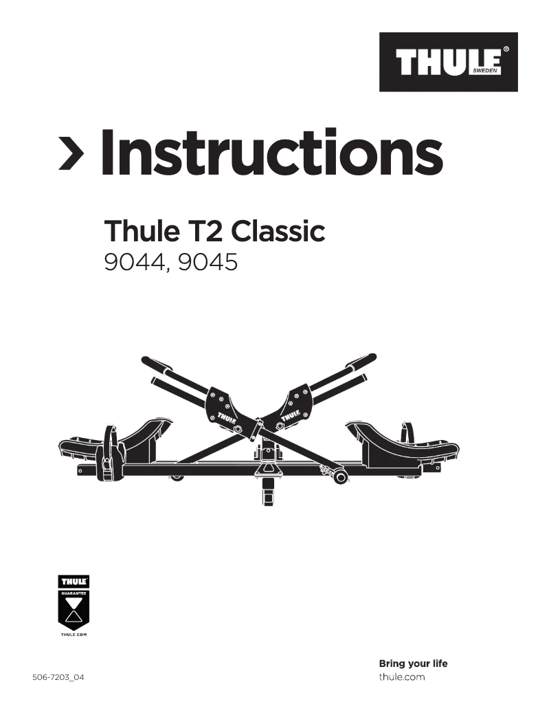 Page 1 of the manual User Manual Thule T2 Classic