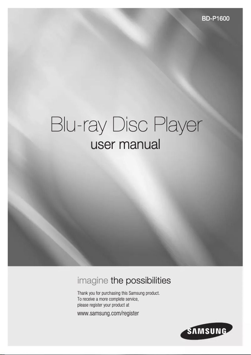 Page 1 of the manual User Manual Samsung BD-P1600A