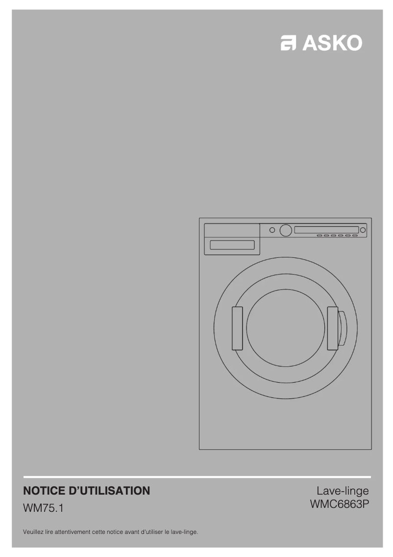 Page 1 of the manual User Manual Asko WMC6863P