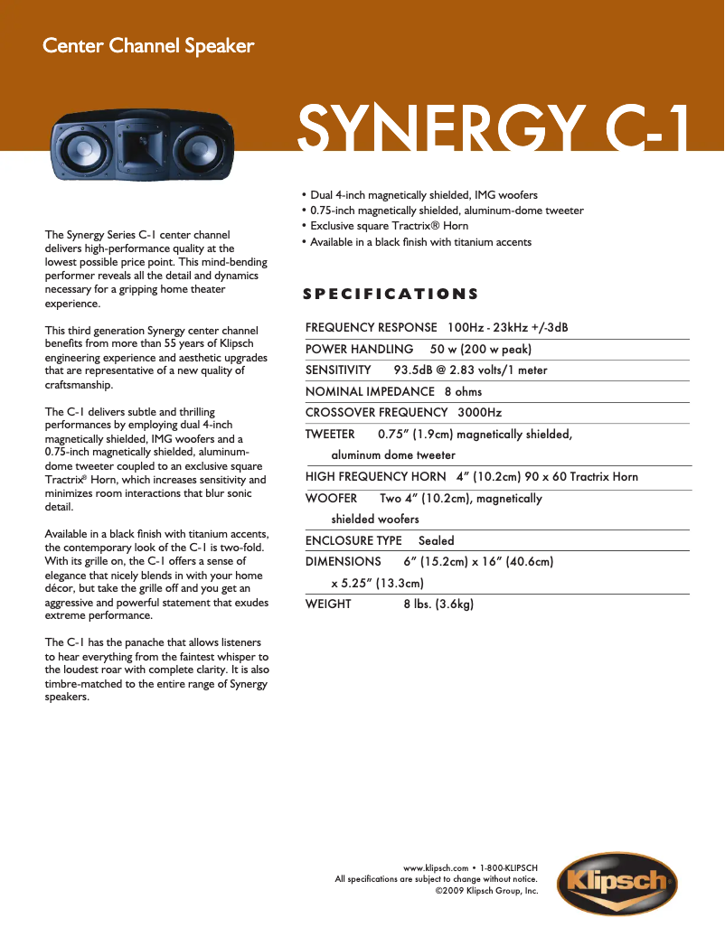 First page image of the manual for C-1