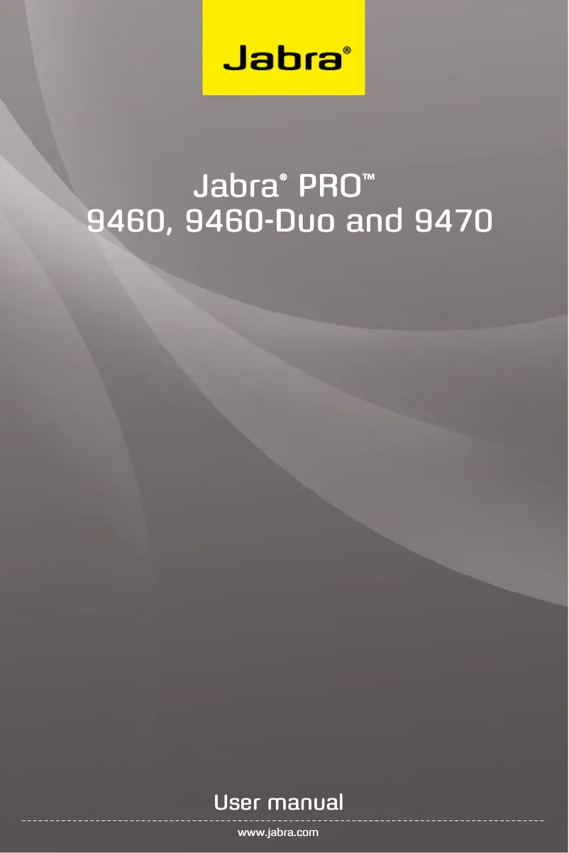 Page 1 of the manual User Manual Jabra Pro 9460 Mono