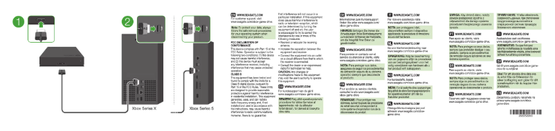 Page 1 de la notice Guide de démarrage rapide Seagate Game Drive for Xbox