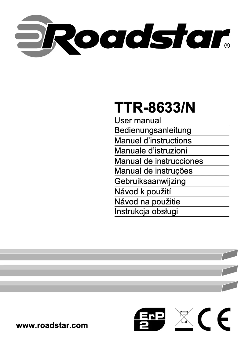 Page 1 of the manual User Manual Roadstar TTR-8633N