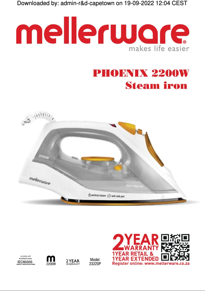 First page image of the manual for 23220P