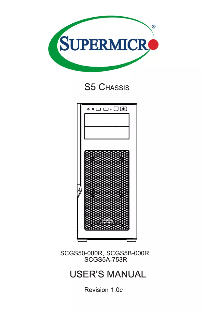 First page image of the manual for SuperChassis SCGS5B