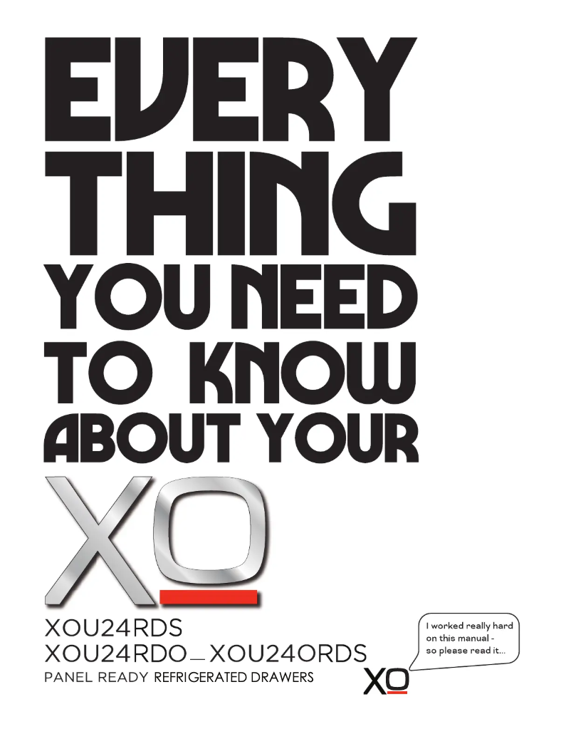 First page image of the manual for XOU24ORDS