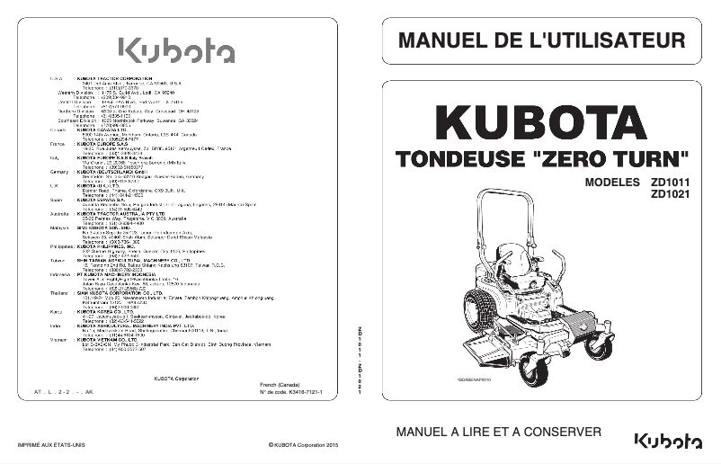 First page image of the manual for ZD1021