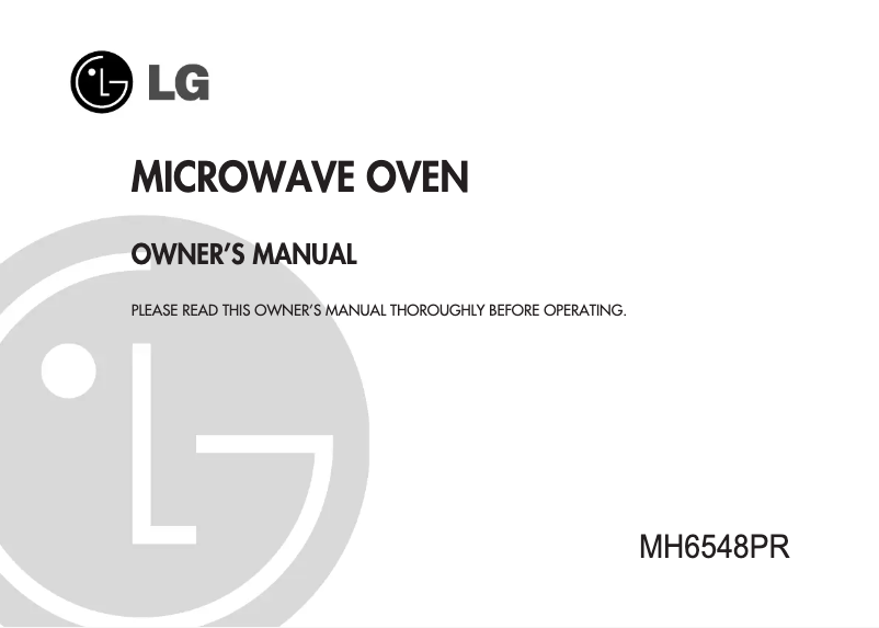 Page 1 of the manual User Manual LG MH6548PR