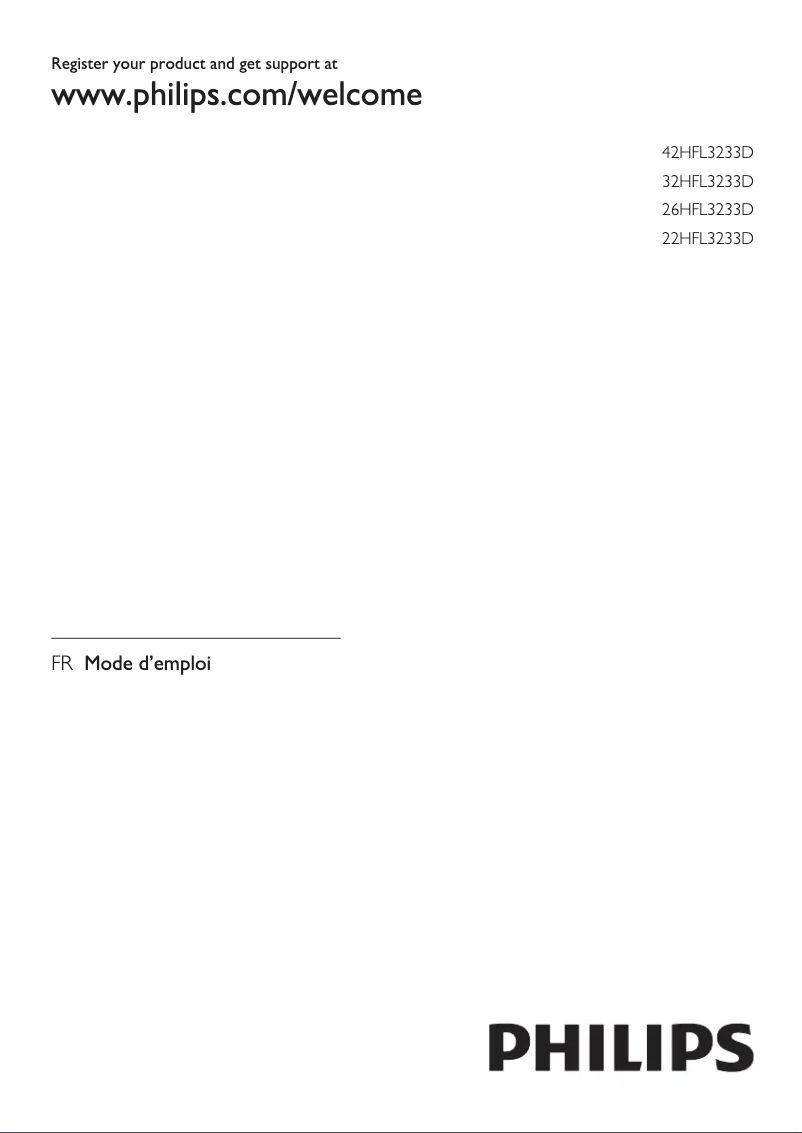 First page image of the manual for 22HFL3233D