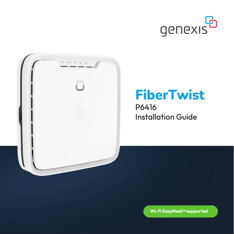 Page 1 of the manual User Manual Genexis FiberTwist P6416