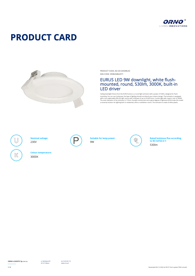 First page image of the manual for AD-OD-6050WLX3