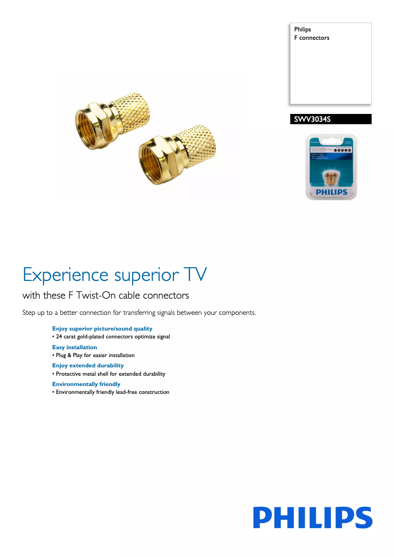 First page image of the manual for SWV3034S