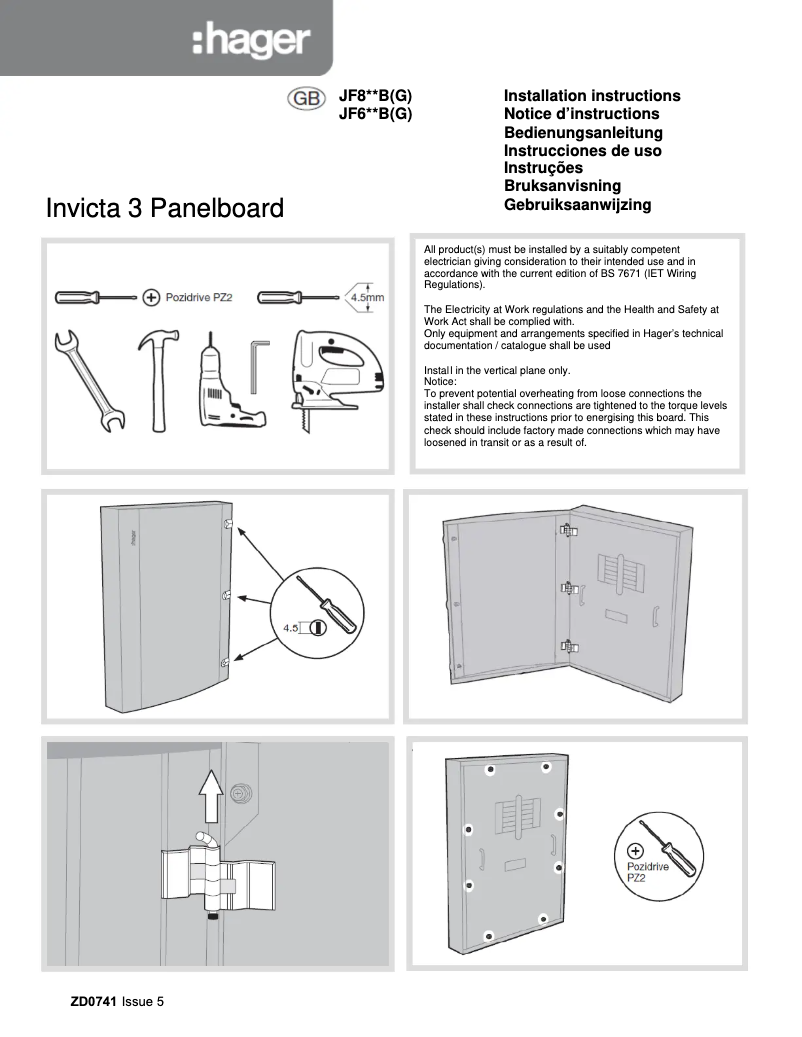 First page image of the manual for JF812B