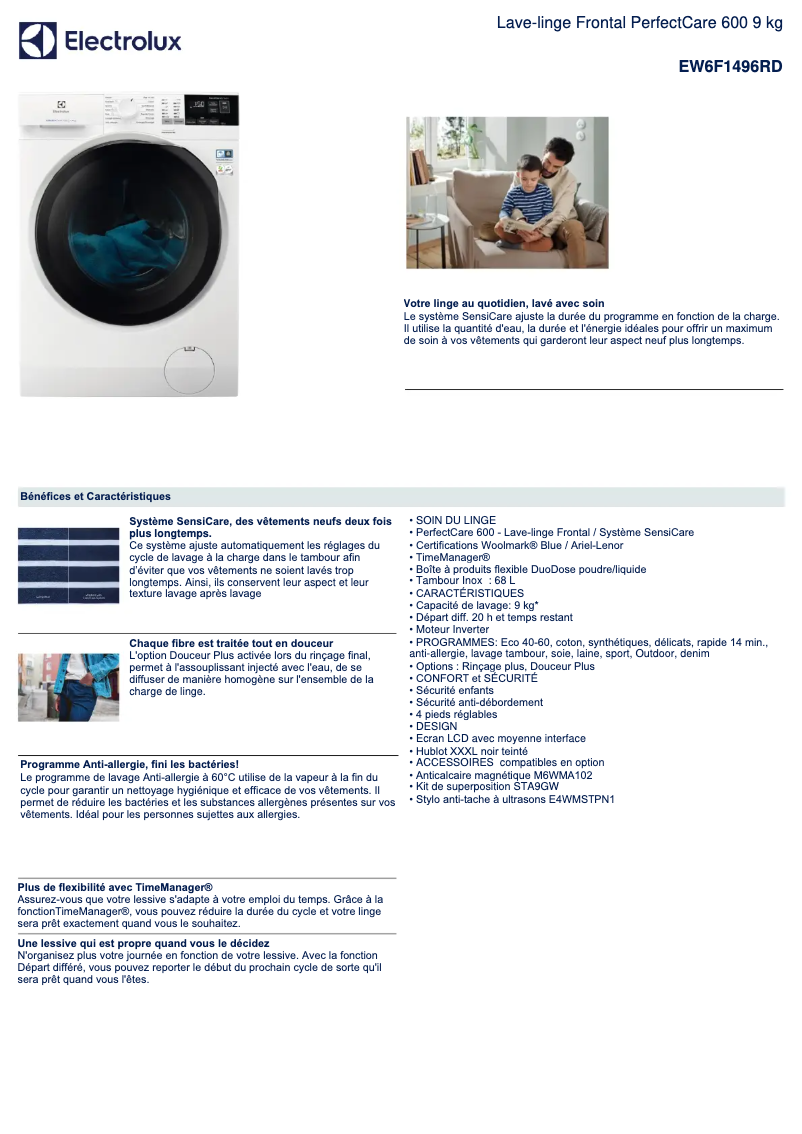 First page image of the manual for EW6F1496RD