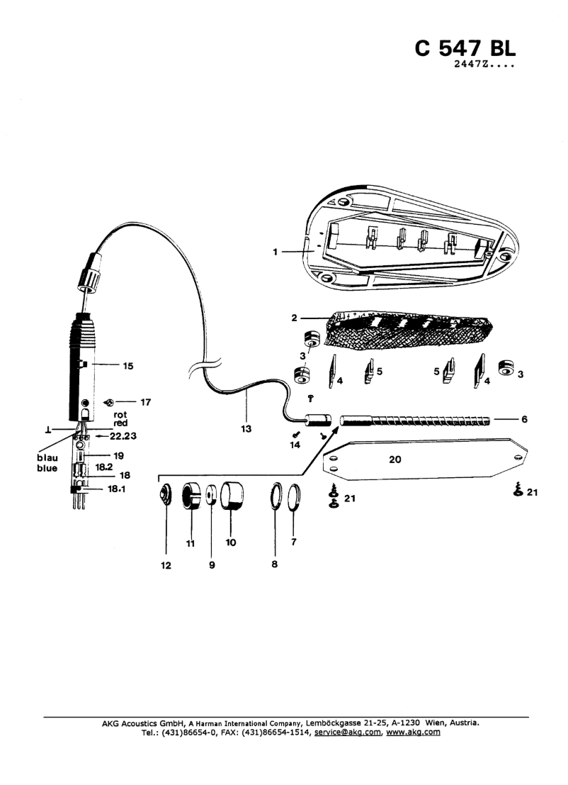 First page image of the manual for C547 BL