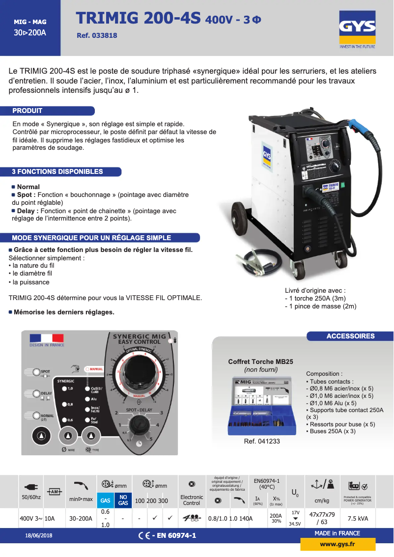 First page image of the manual for Trimig 200-4S