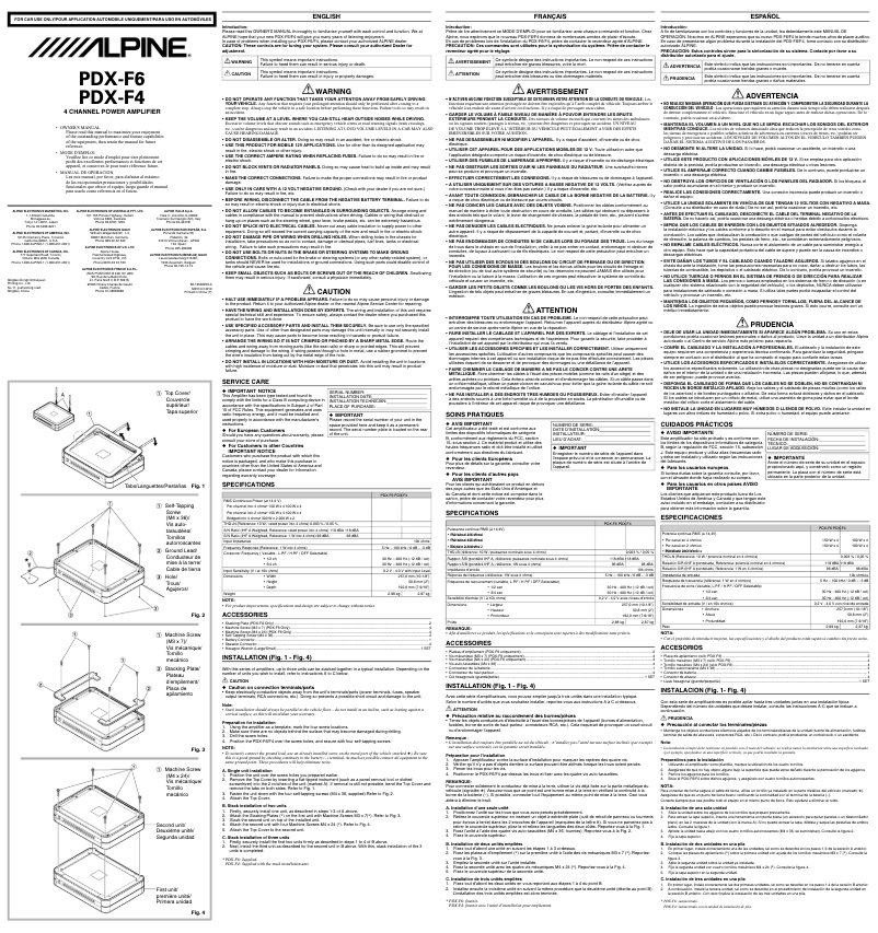 First page image of the manual for PDX-F6