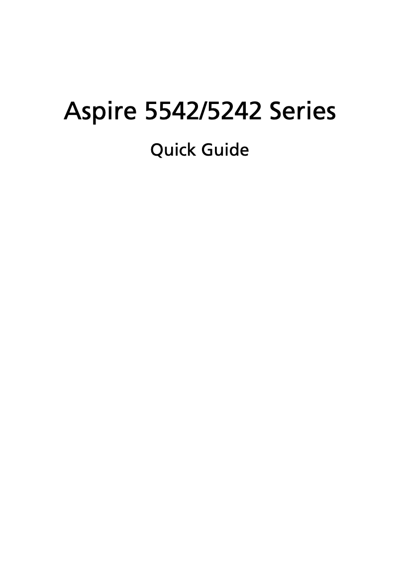 Page 1 of the manual User Manual Acer Aspire 5542