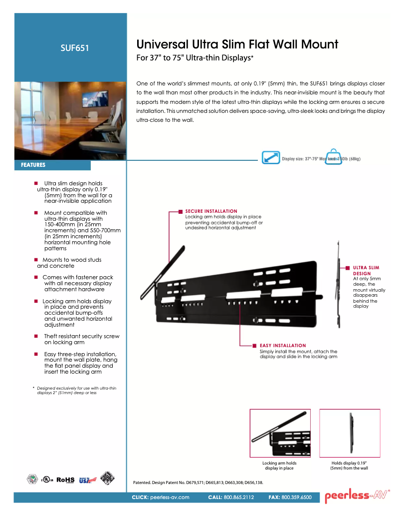 Page 1 of the manual User Manual Peerless-AV SUF651