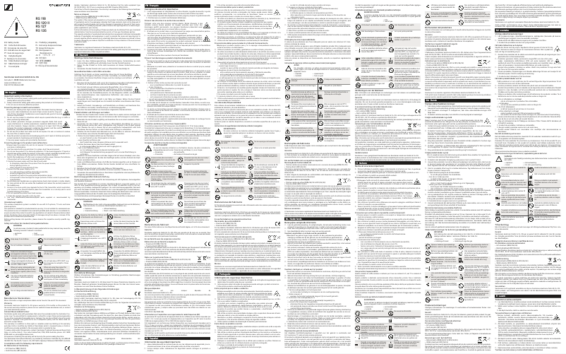 First page image of the manual for RS 127