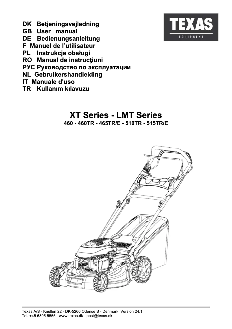 First page image of the manual for XT 510TR