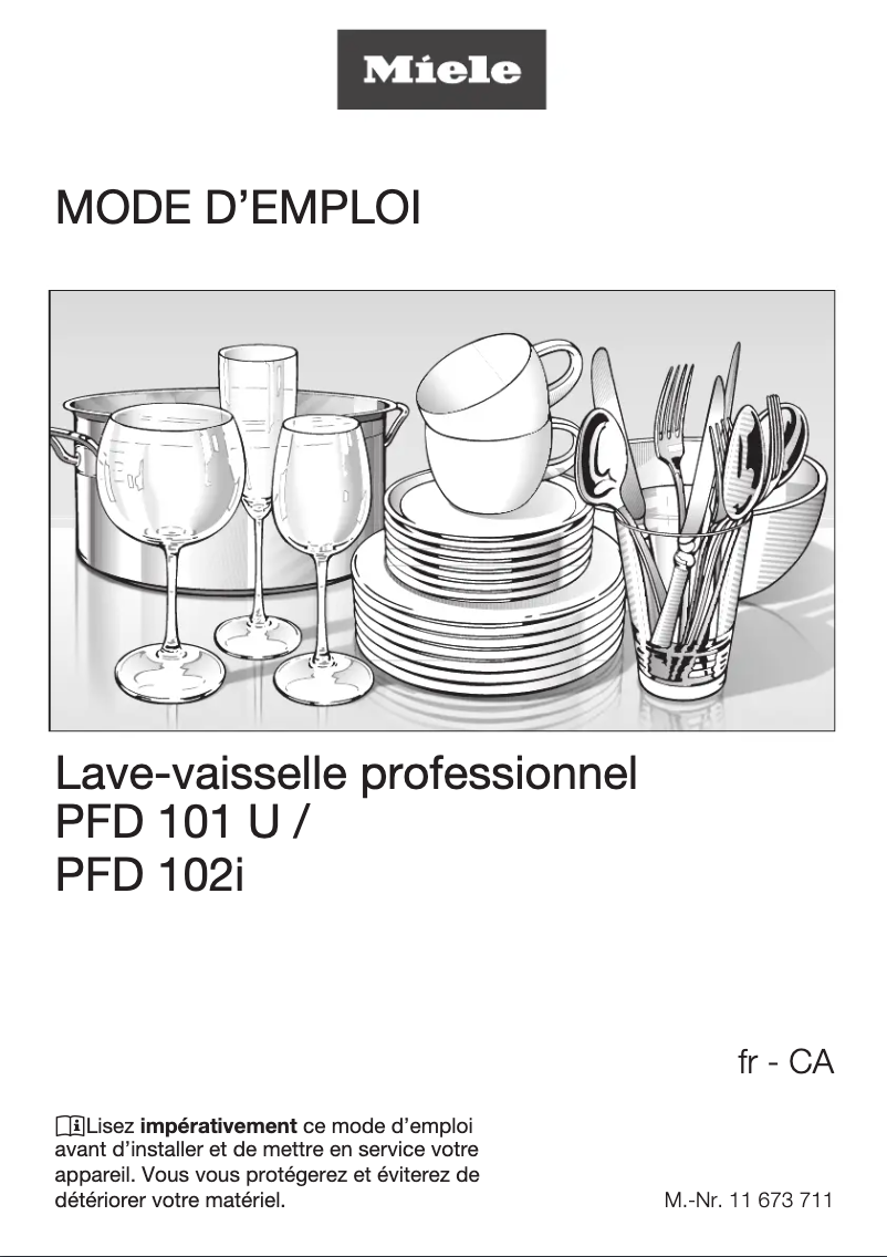 Page 1 of the manual User Manual Miele PFD 102 i