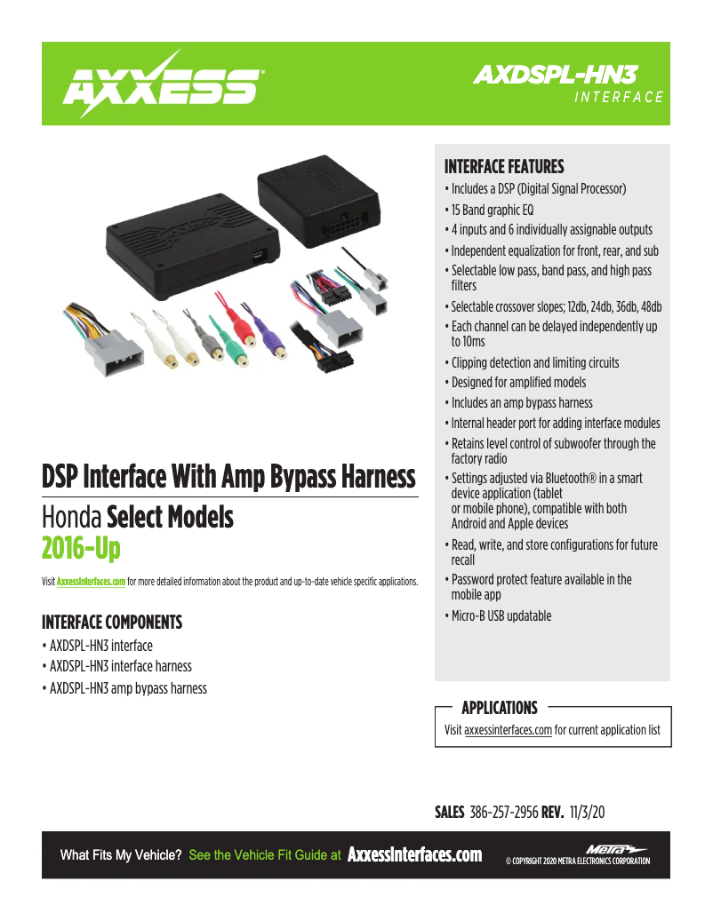 First page image of the manual for AXDSPL-HN3