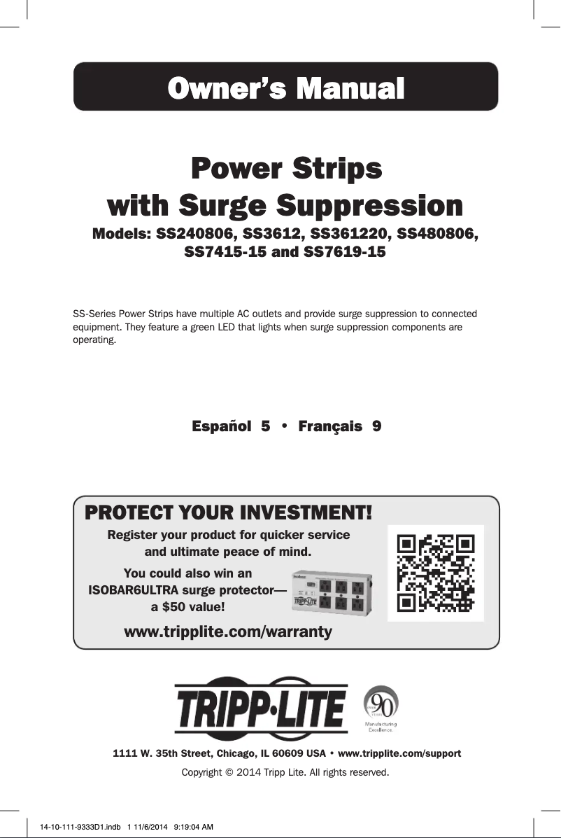 Page 1 of the manual User Manual Tripp Lite SS3612