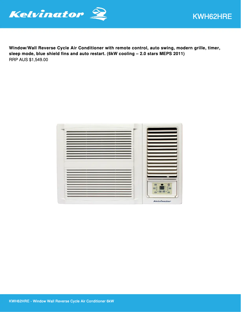 First page image of the manual for KWH62HRE