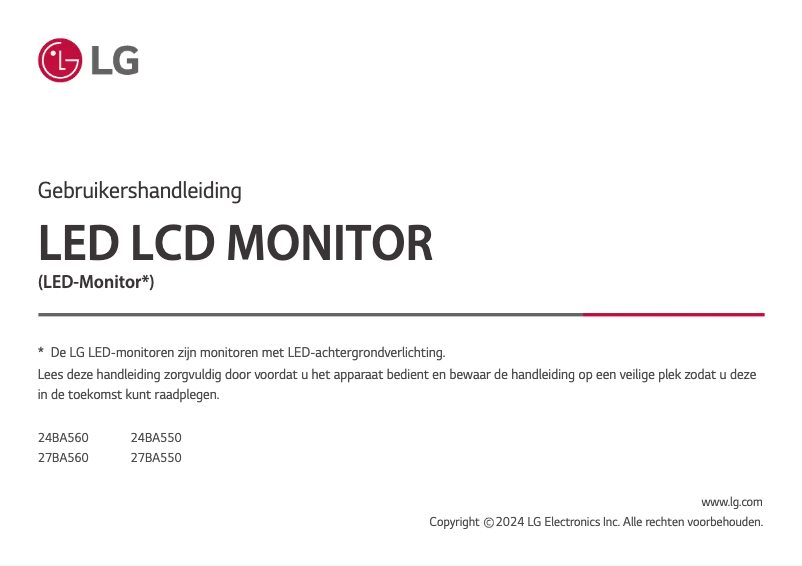 Page 1 of the manual User Manual LG 24BA560