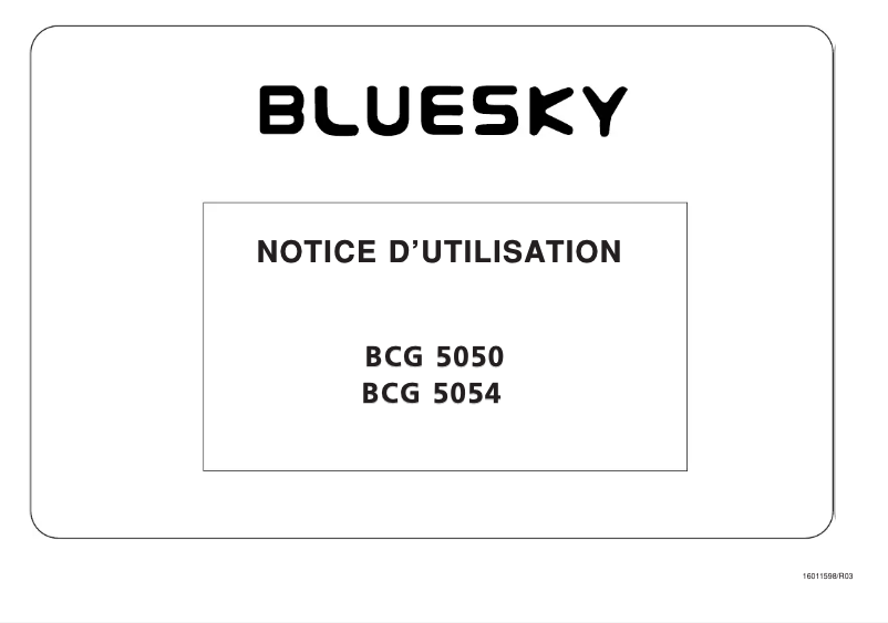 Page 1 of the manual User Manual Bluesky BCG 5054