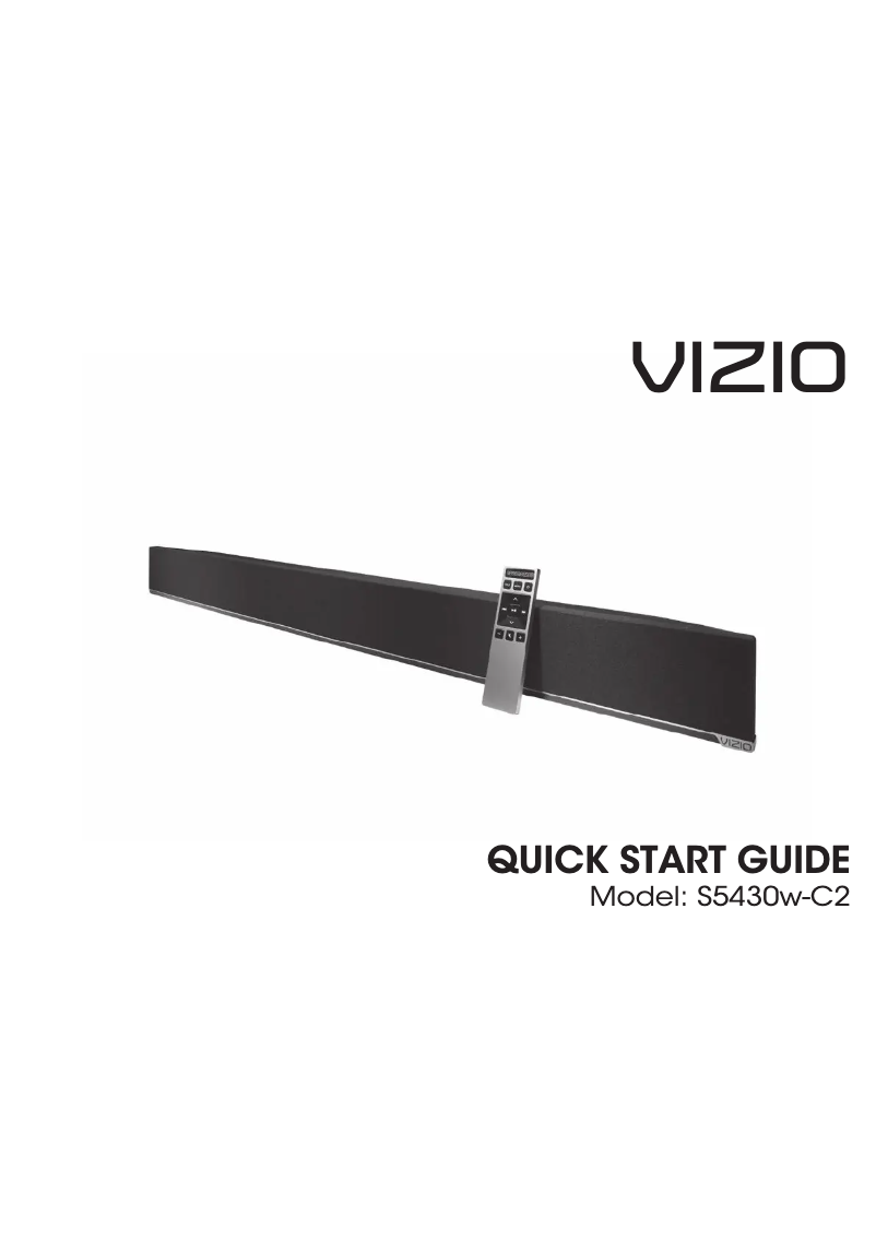 Page 1 of the manual Quick Start Guide VIZIO S5430W-C2