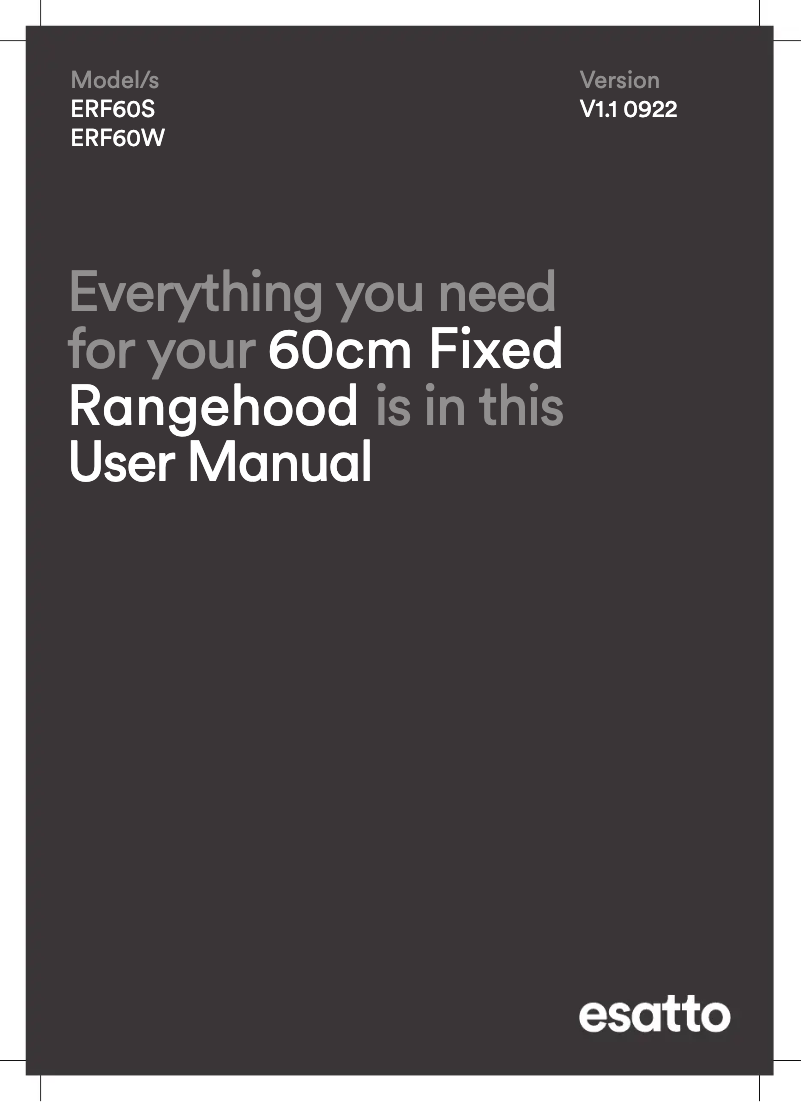 First page image of the manual for ERF60S