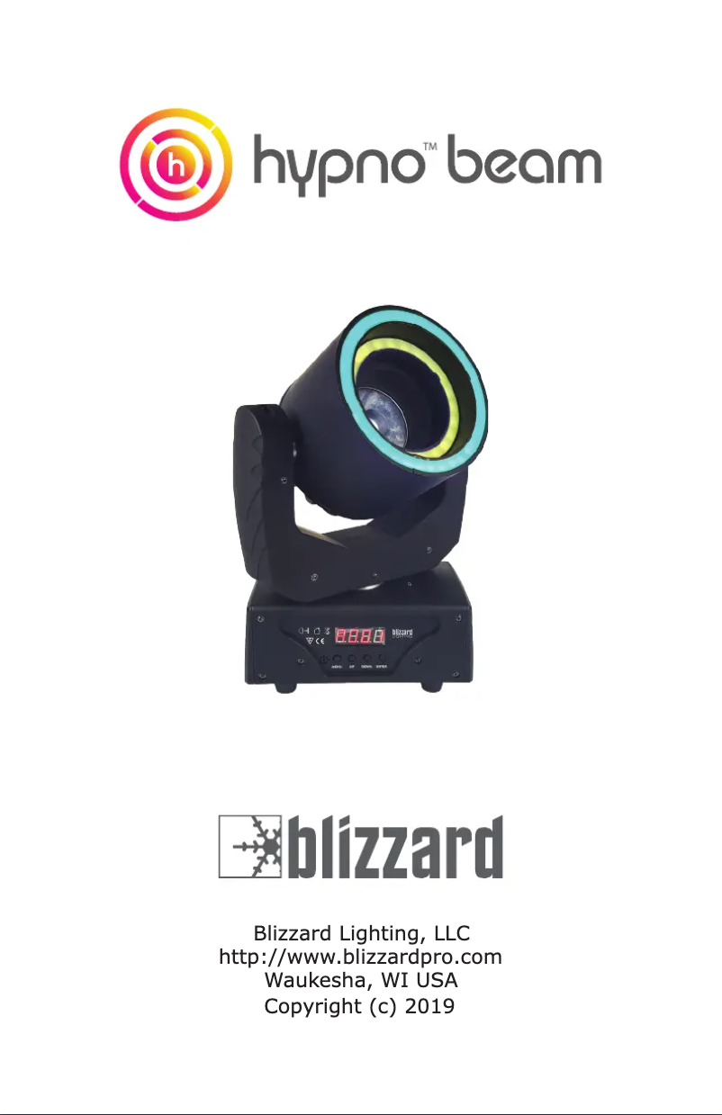 Page 1 of the manual User Manual Blizzard Hypno Beam