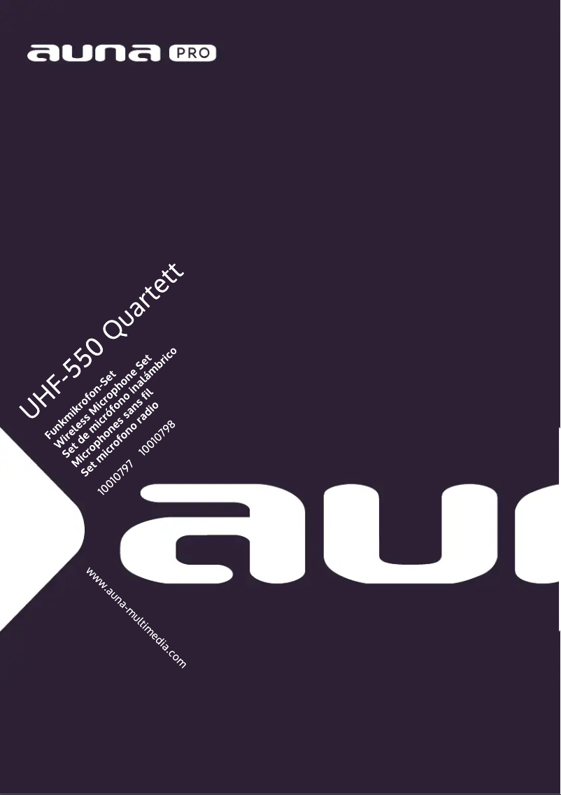 First page image of the manual for UHF-550 Quartett