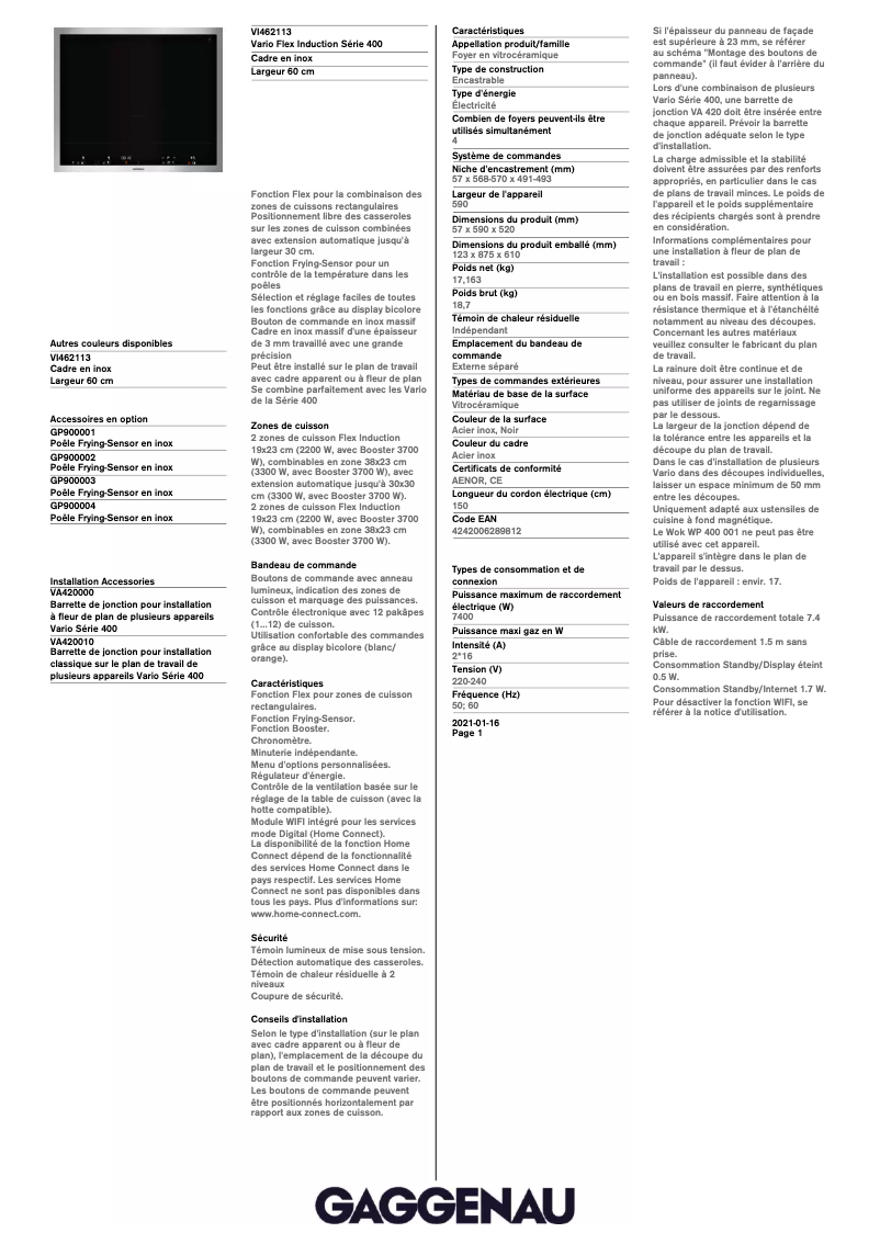 First page image of the manual for VI462113