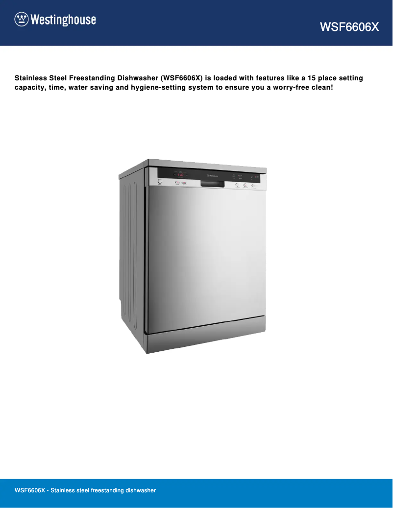 Image de la première page du manuel de l'appareil WSF6606X