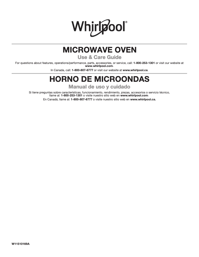 First page image of the manual for WMC30309LS